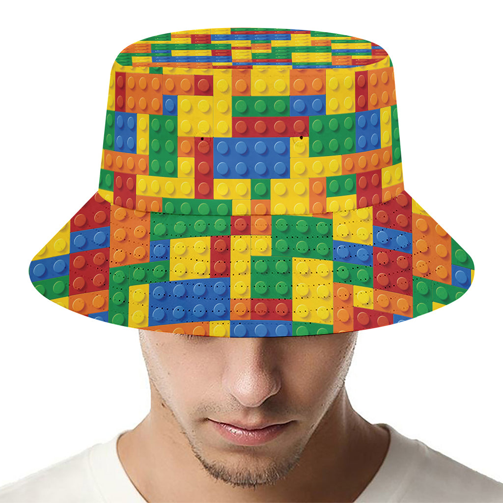 Plastic Building Blocks Pattern Print Bucket Hat