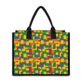 Plastic Building Blocks Pattern Print Canvas Tote Bag