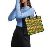 Plastic Building Blocks Pattern Print Canvas Tote Bag