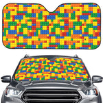 Plastic Building Blocks Pattern Print Car Windshield Sun Shade