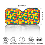 Plastic Building Blocks Pattern Print Car Windshield Sun Shade