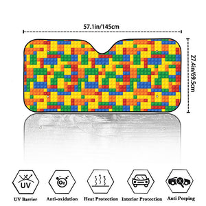 Plastic Building Blocks Pattern Print Car Windshield Sun Shade