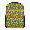 Plastic Building Blocks Pattern Print Casual Backpack