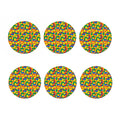 Plastic Building Blocks Pattern Print Coaster Set