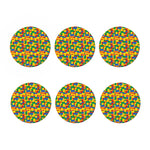 Plastic Building Blocks Pattern Print Coaster Set