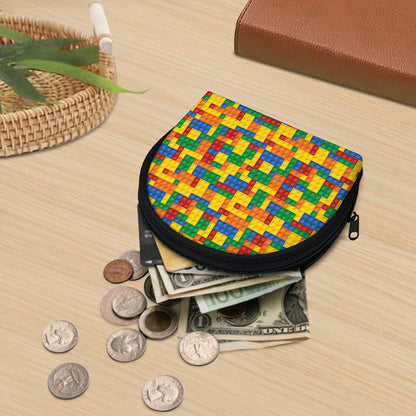 Plastic Building Blocks Pattern Print Coin Purse