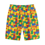 Plastic Building Blocks Pattern Print Cotton Shorts