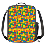 Plastic Building Blocks Pattern Print Crossbody Lunch Bag