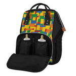 Plastic Building Blocks Pattern Print Diaper Bag