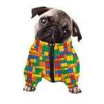 Plastic Building Blocks Pattern Print Dog Zip Up Jacket