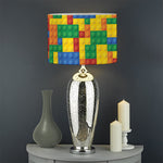 Plastic Building Blocks Pattern Print Drum Lamp Shade