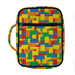 Plastic Building Blocks Pattern Print Front Pocket Bible Bag