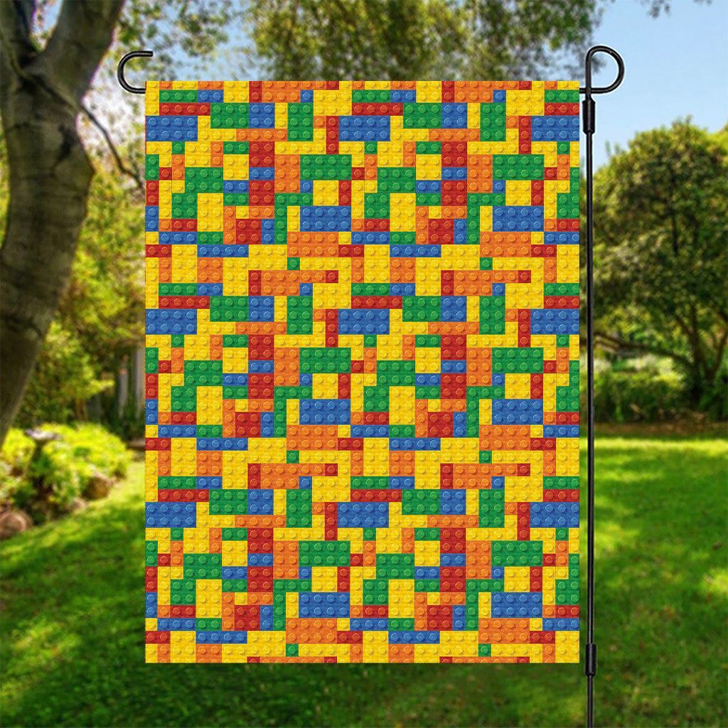 Plastic Building Blocks Pattern Print Garden Flag