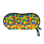 Plastic Building Blocks Pattern Print Glasses Case