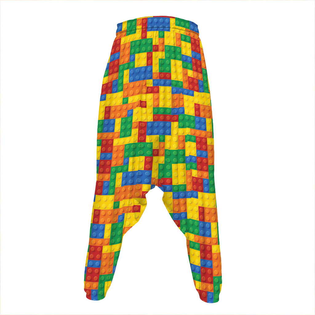 Plastic Building Blocks Pattern Print Hammer Pants