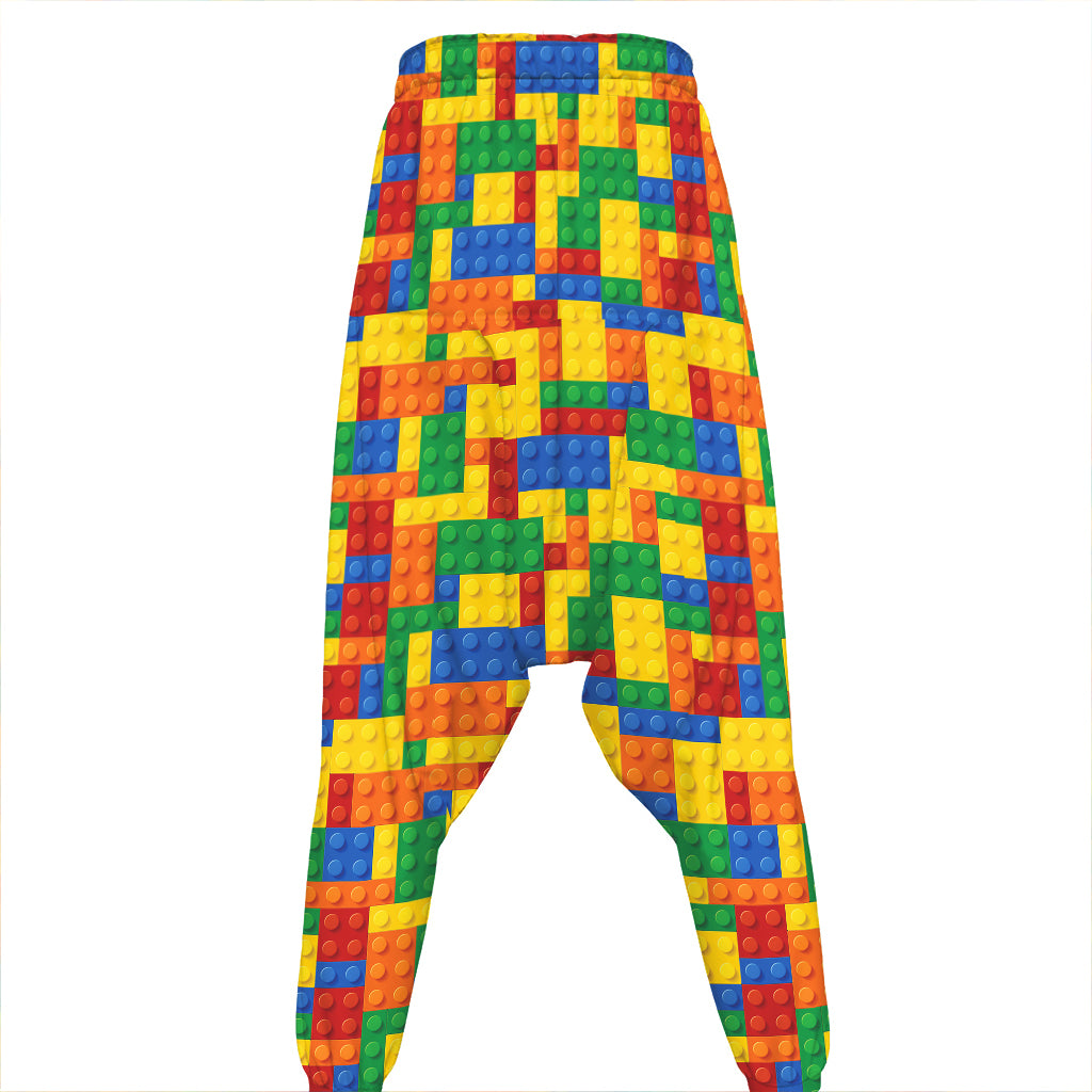 Plastic Building Blocks Pattern Print Hammer Pants