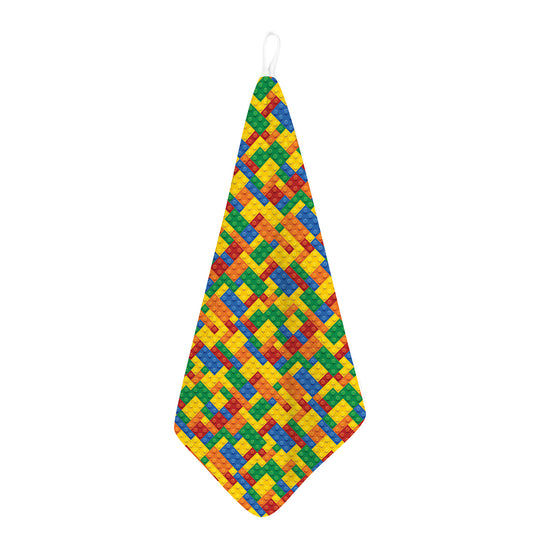 Plastic Building Blocks Pattern Print Hand Towel