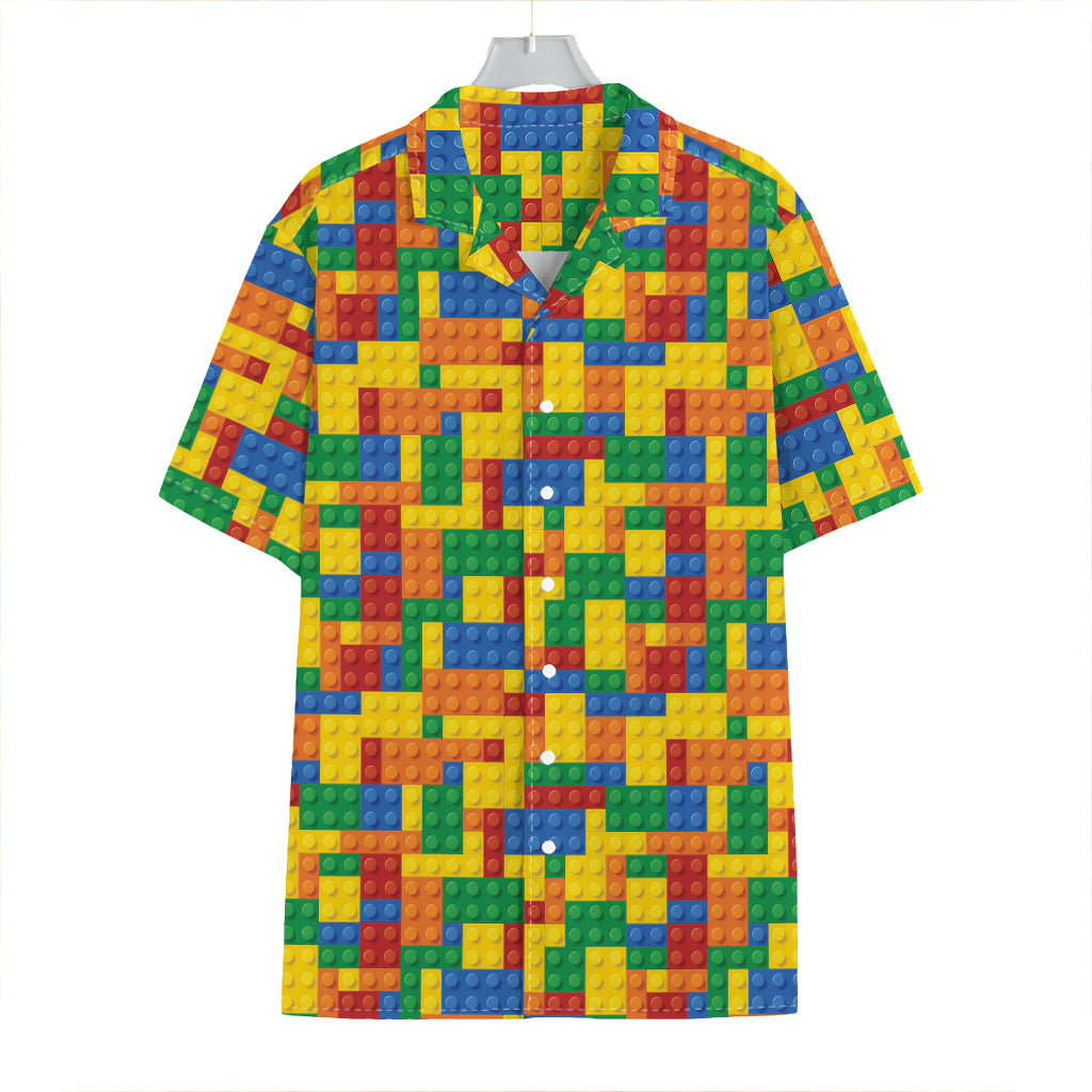 Plastic Building Blocks Pattern Print Hawaiian Shirt