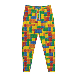 Plastic Building Blocks Pattern Print Jogger Pants