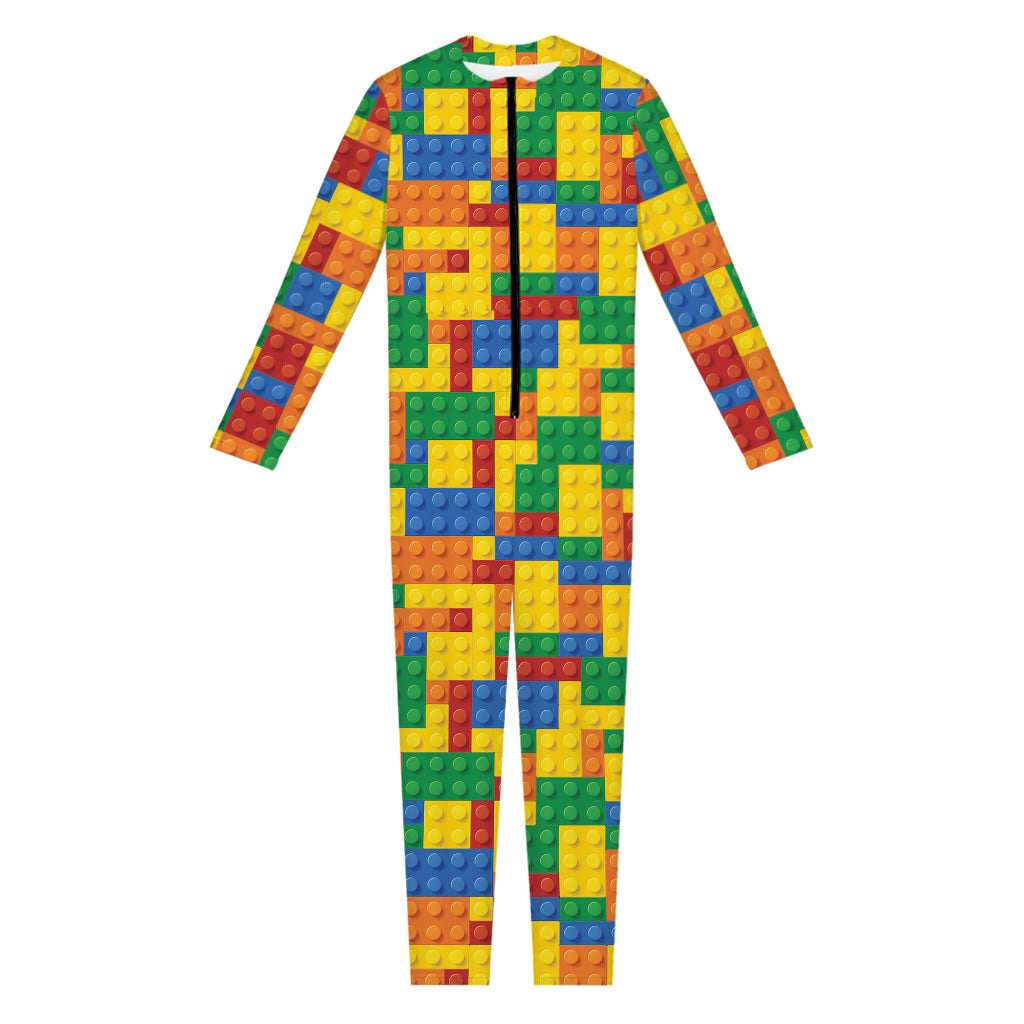 Plastic Building Blocks Pattern Print Jumpsuit