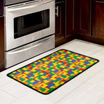 Plastic Building Blocks Pattern Print Kitchen Mat