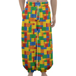 Plastic Building Blocks Pattern Print Lantern Pants