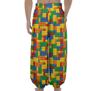 Plastic Building Blocks Pattern Print Lantern Pants