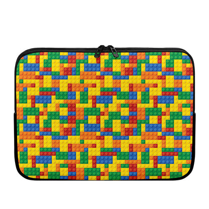 Plastic Building Blocks Pattern Print Laptop Sleeve