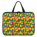 Plastic Building Blocks Pattern Print Laptop Sleeve With Handle