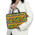 Plastic Building Blocks Pattern Print Laptop Sleeve With Handle