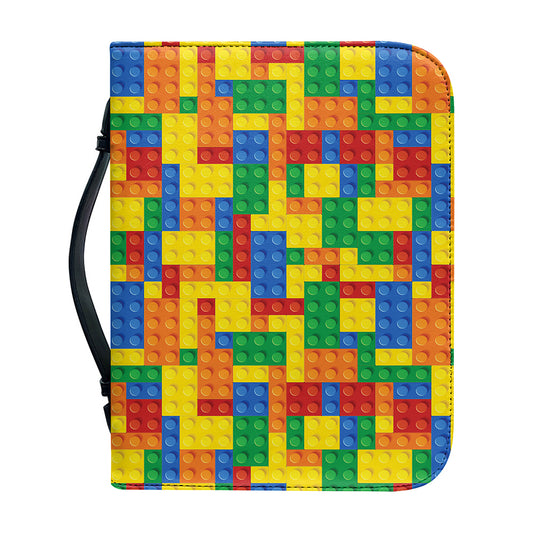 Plastic Building Blocks Pattern Print Leather Bible Cover