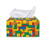 Plastic Building Blocks Pattern Print Leather Tissue Box Cover