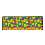 Plastic Building Blocks Pattern Print Long Kitchen Mat