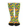 Plastic Building Blocks Pattern Print Long Socks