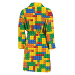 Plastic Building Blocks Pattern Print Men's Bathrobe