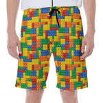 Plastic Building Blocks Pattern Print Men's Beach Shorts