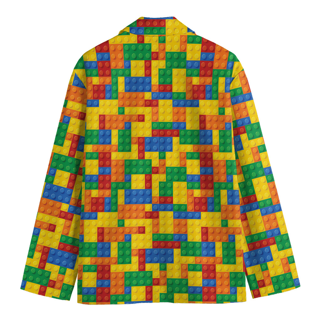 Plastic Building Blocks Pattern Print Men's Blazer