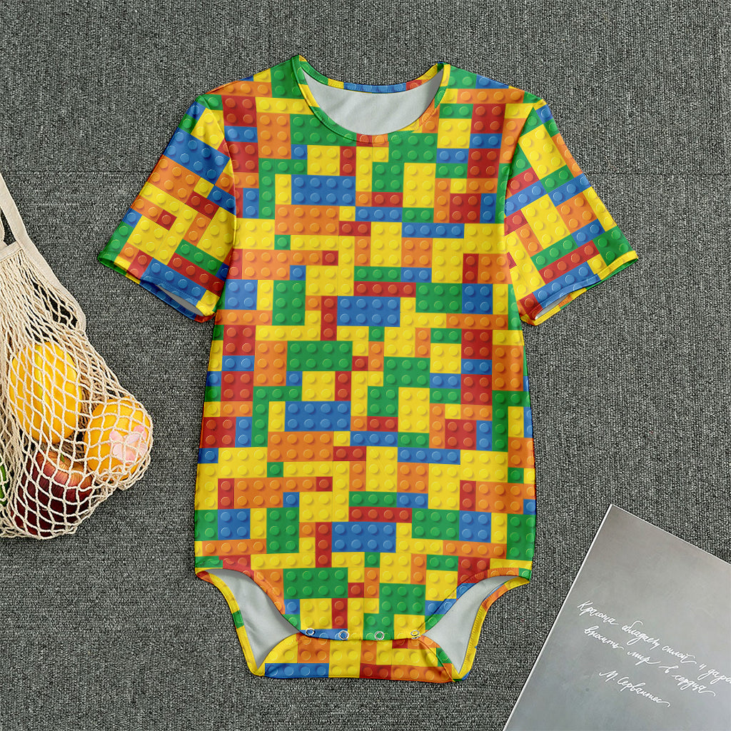 Plastic Building Blocks Pattern Print Men's Bodysuit