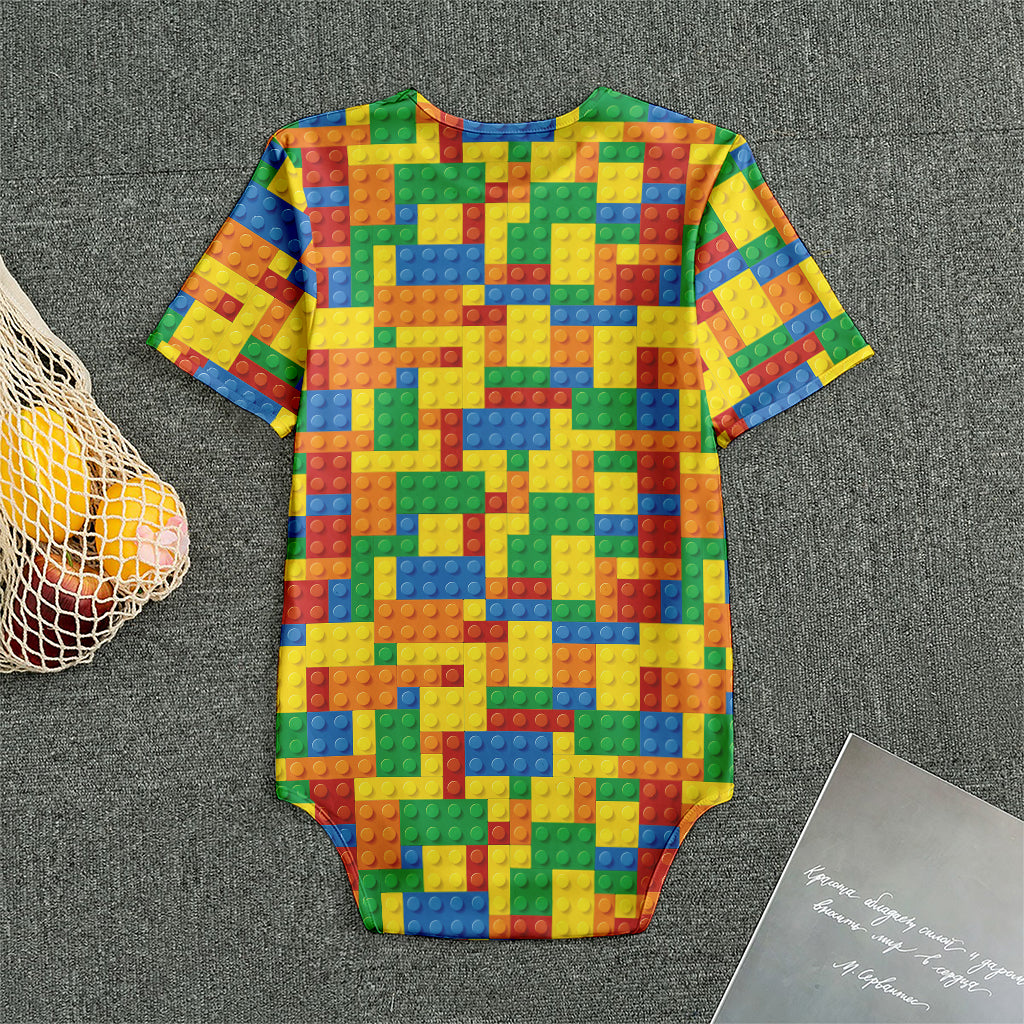 Plastic Building Blocks Pattern Print Men's Bodysuit