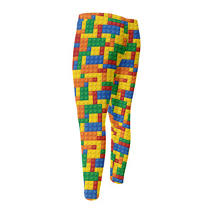 Plastic Building Blocks Pattern Print Men's Compression Pants