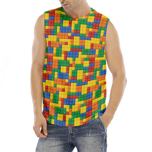 Plastic Building Blocks Pattern Print Men's Fitness Tank Top