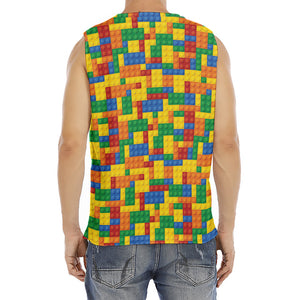 Plastic Building Blocks Pattern Print Men's Fitness Tank Top