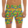 Plastic Building Blocks Pattern Print Men's Long Boxer Briefs