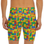 Plastic Building Blocks Pattern Print Men's Long Boxer Briefs