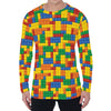 Plastic Building Blocks Pattern Print Men's Long Sleeve T-Shirt