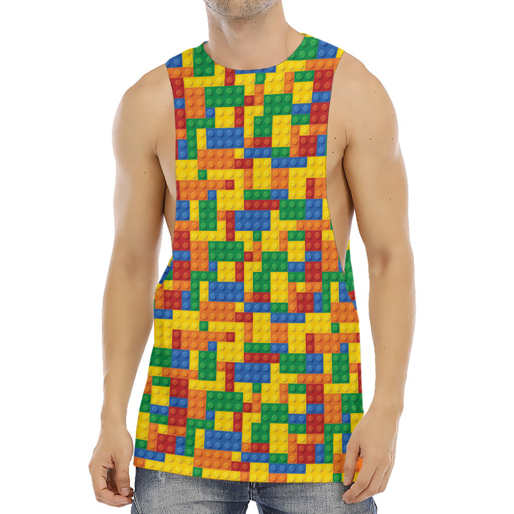 Plastic Building Blocks Pattern Print Men's Muscle Tank Top