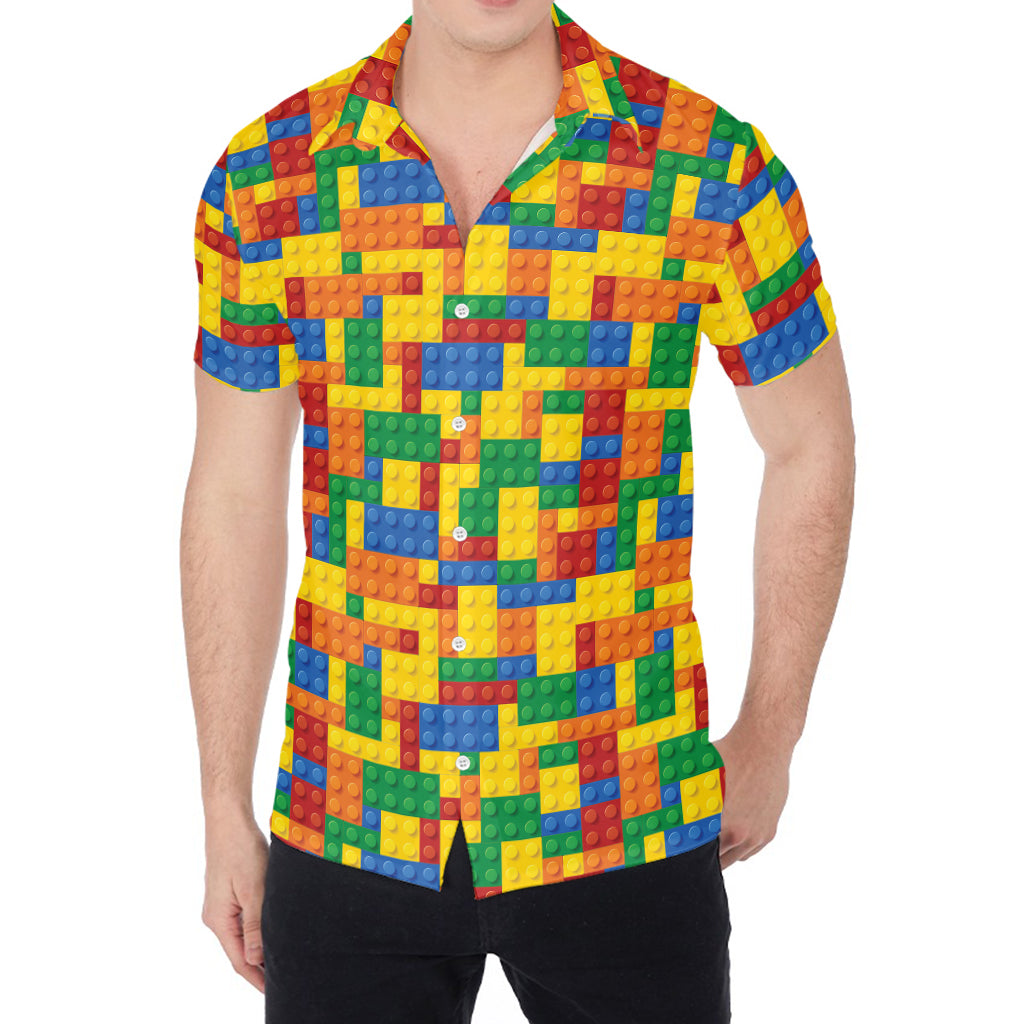 Plastic Building Blocks Pattern Print Men's Shirt