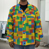 Plastic Building Blocks Pattern Print Men's Shirt Jacket