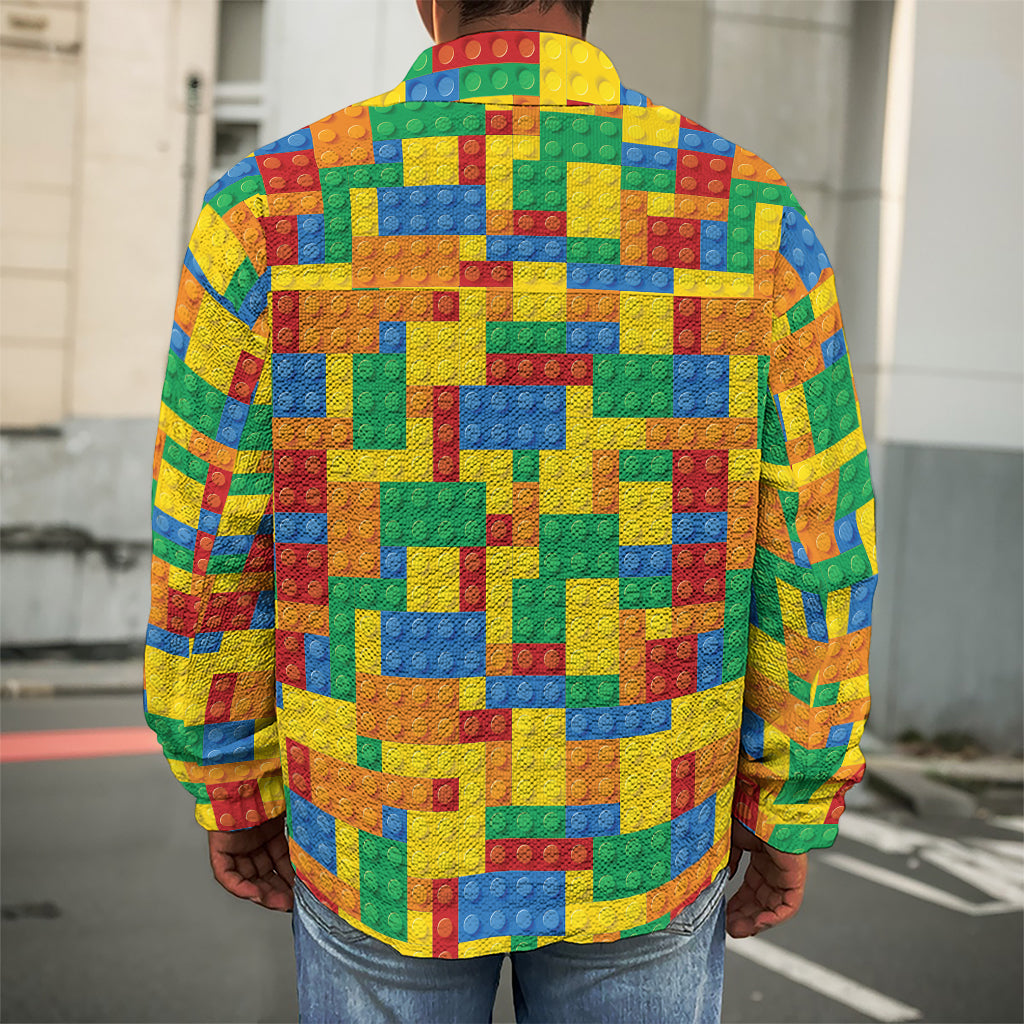 Plastic Building Blocks Pattern Print Men's Shirt Jacket