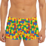 Plastic Building Blocks Pattern Print Men's Short Boxer Briefs